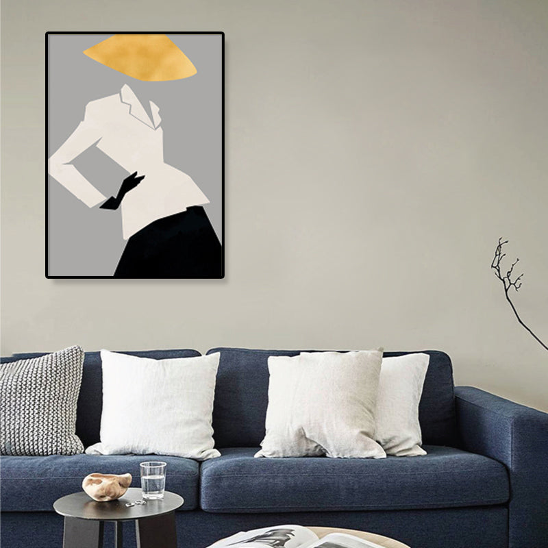 Brehn | Illustration Figur Porträt Leinwanddruck Dunkle Farbe Kubismus Wandkunst für Hausinterieur