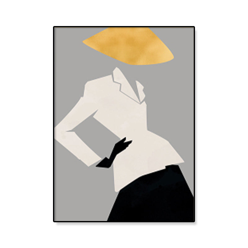 Brehn | Illustration Figur Porträt Leinwanddruck Dunkle Farbe Kubismus Wandkunst für Hausinterieur