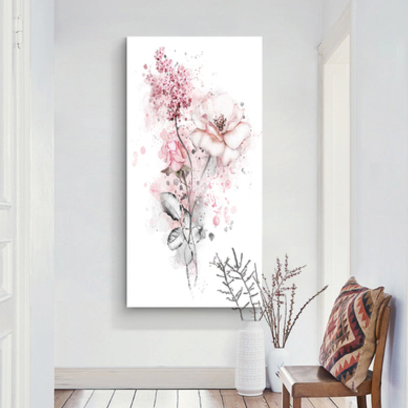 Brehn | Rosa Blühendes Blumenkunstwerk Texturiert Französisch Land Foyer Wanddekoration, Verschiedene Größen