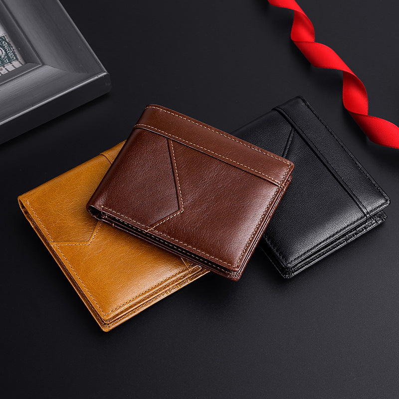 Premium strukturiertes Leder Dreifach-Wallet