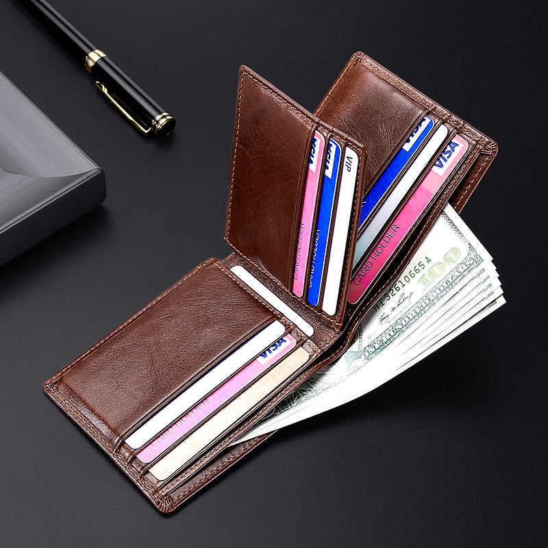 Premium strukturiertes Leder Dreifach-Wallet