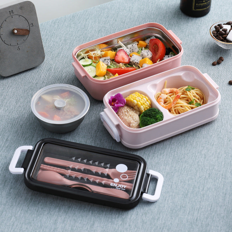 Mehrschichtige tragbareLunchbox mit Besteckstauraum