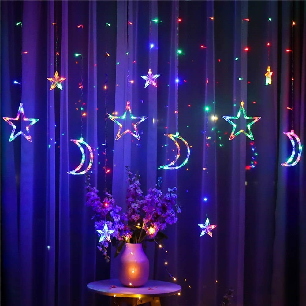 LED-Vorhang-Lichterkette mit Sternen