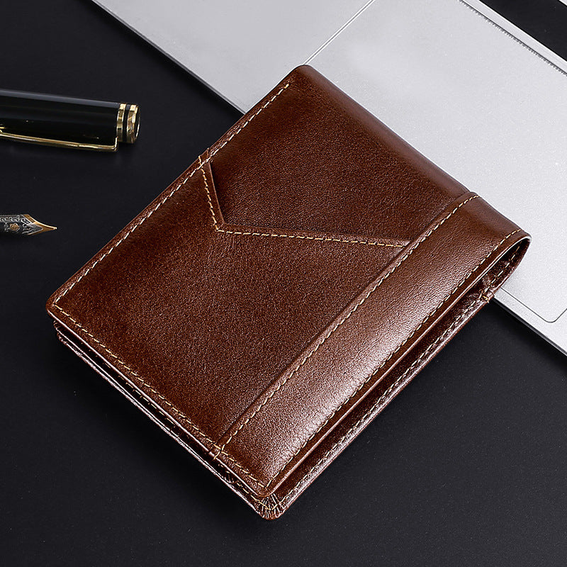 Premium strukturiertes Leder Dreifach-Wallet