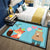 Brehn | Schöner Multicolor Kinderteppich Polyester Tiermuster Teppich Waschbar Haustierfreundlicher Rutschfester Teppich für das Kinderzimmer