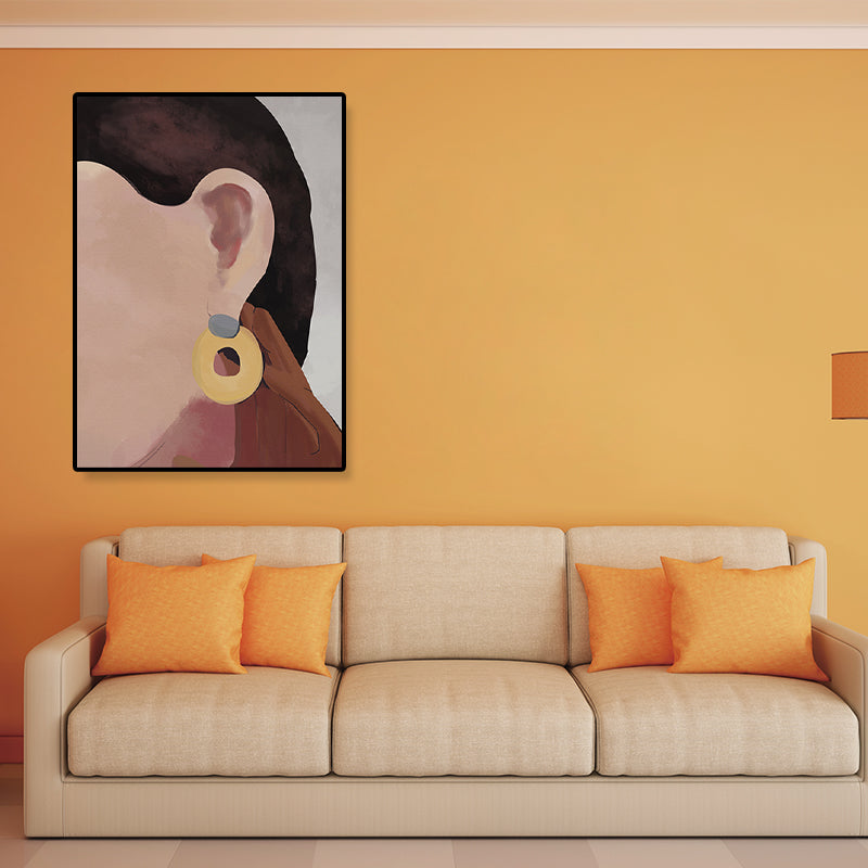 Brehn | Illustrierter Figuren-Leinwanddruck Pop Art Texturiertes Wohnzimmer Wanddekor in sanften Farben