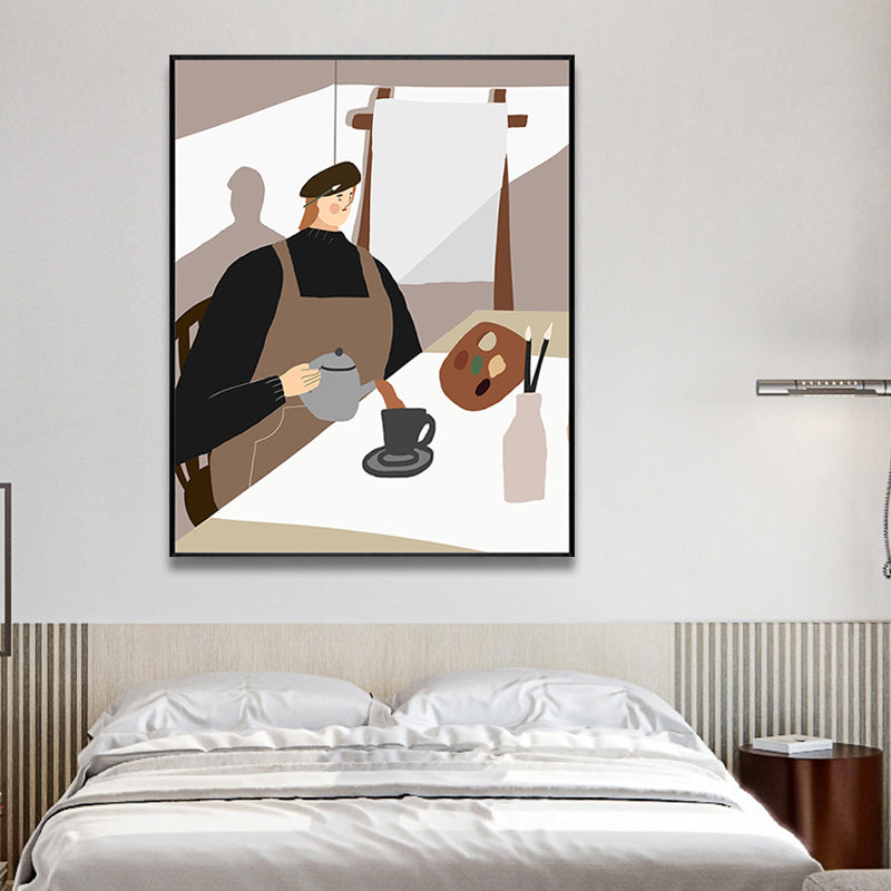 Brehn | Zeichnung Mädchen Tag Wandkunst Funky Trendige Figur Wanddeko in Pastellfarbe für das Wohnzimmer