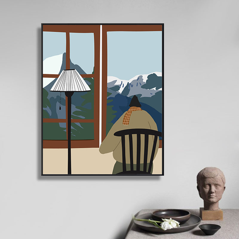 Brehn | Zeichnung Mädchen Tag Wandkunst Funky Trendige Figur Wanddeko in Pastellfarbe für das Wohnzimmer