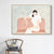 Brehn | Funky Woman in White Canvas Wandkunst Pastell Mädchen Schlafzimmer Wanddekor, Größen Optional