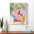 Brehn | Grün Pop Art Leinwand Illustriert das Modell Liegend an Terrasse Wanddekoration für Flur