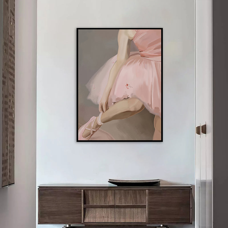 Brehn | Glam Ballet Girl Wandkunst Druck Leinwand Texturiert Rosa Wanddeko für das Wohnzimmer
