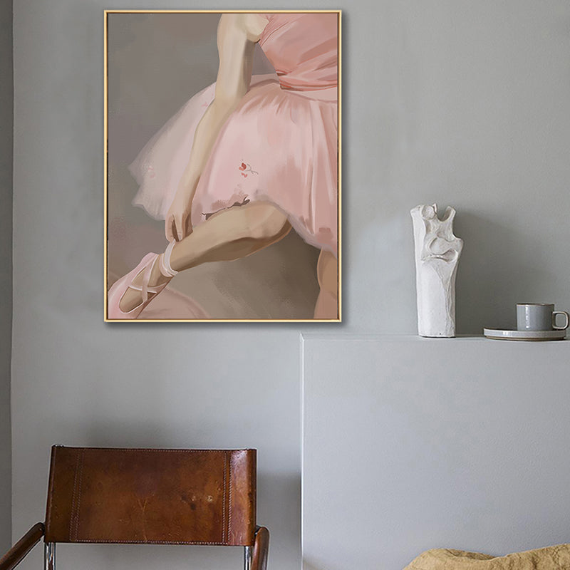 Brehn | Glam Ballet Girl Wandkunst Druck Leinwand Texturiert Rosa Wanddeko für das Wohnzimmer