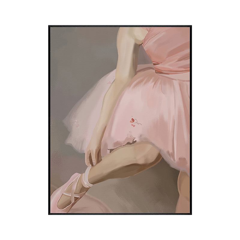 Brehn | Glam Ballet Girl Wandkunst Druck Leinwand Texturiert Rosa Wanddeko für das Wohnzimmer
