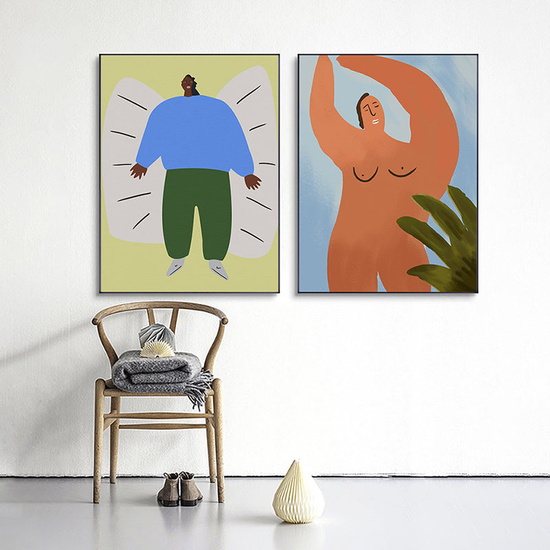 Brehn | Strukturierte Illustration Big Guy Leinwanddruck Pop Art Wanddekoration fürs Schlafzimmer, mehrere Größen