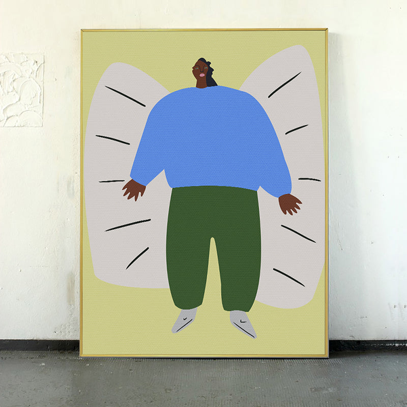 Brehn | Strukturierte Illustration Big Guy Leinwanddruck Pop Art Wanddekoration fürs Schlafzimmer, mehrere Größen