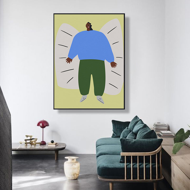 Brehn | Strukturierte Illustration Big Guy Leinwanddruck Pop Art Wanddekoration fürs Schlafzimmer, mehrere Größen