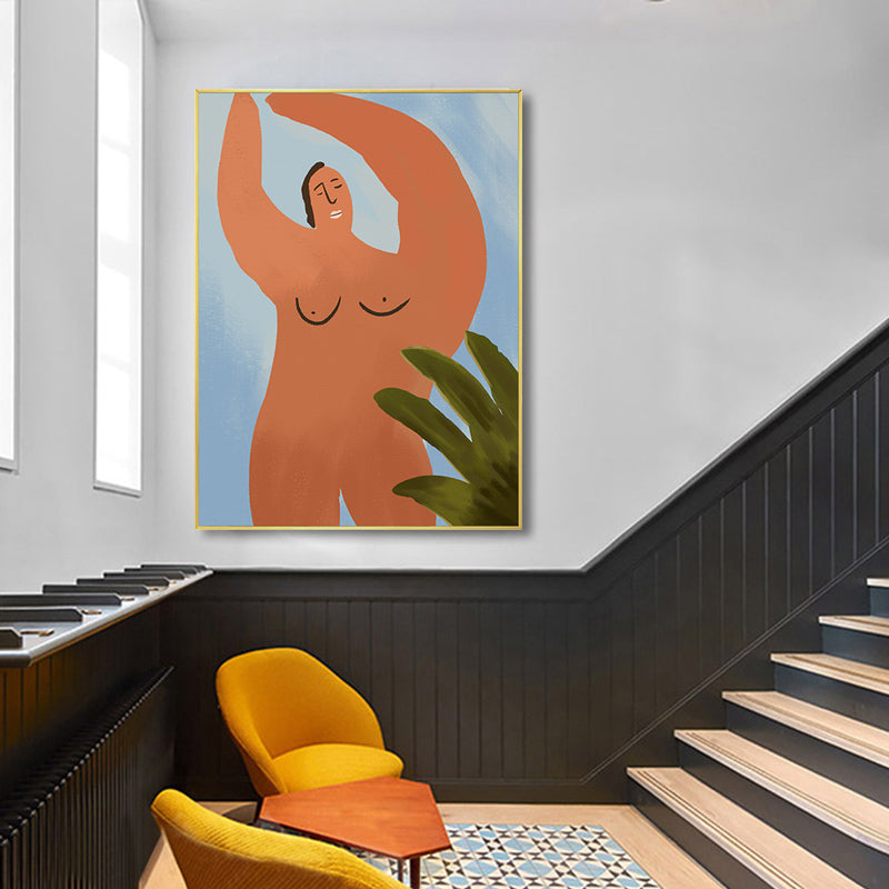 Brehn | Strukturierte Illustration Big Guy Leinwanddruck Pop Art Wanddekoration fürs Schlafzimmer, mehrere Größen