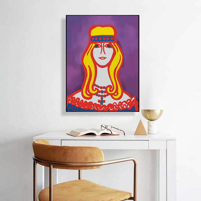 Brehn | Texturiertes pastellfarbenes Leinwand Funky Figur Zeichnung Wandkunst Dekor für das Wohnzimmer