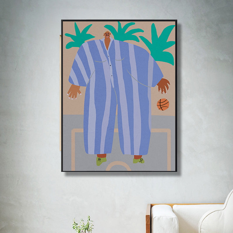 Brehn | Moderne Figurenzeichnung Wandkunst Leinwand Texturiert weiche Farb Wanddekoration für das Wohnzimmer