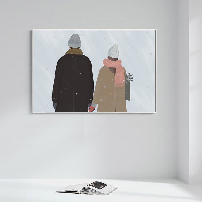 Brehn | Illustration Pop-Art-Leinwanddruck mit Figurenmuster in dunkler Farbe für das Wohnzimmer