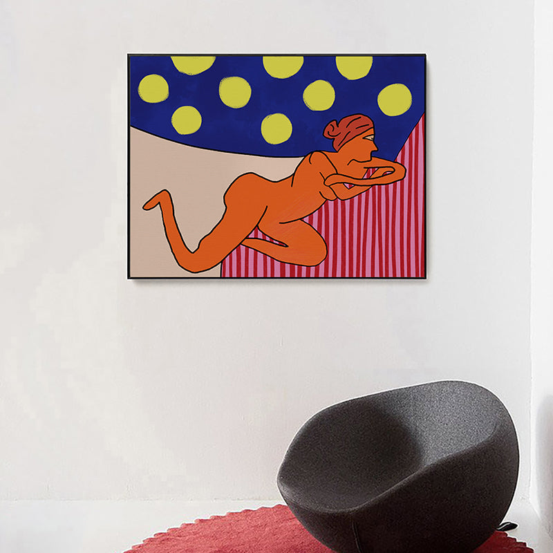 Brehn | Pastell Nude Frauen Wandkunst Comics Figuren Funky Texturierte Leinwanddruck für Schlafzimmer