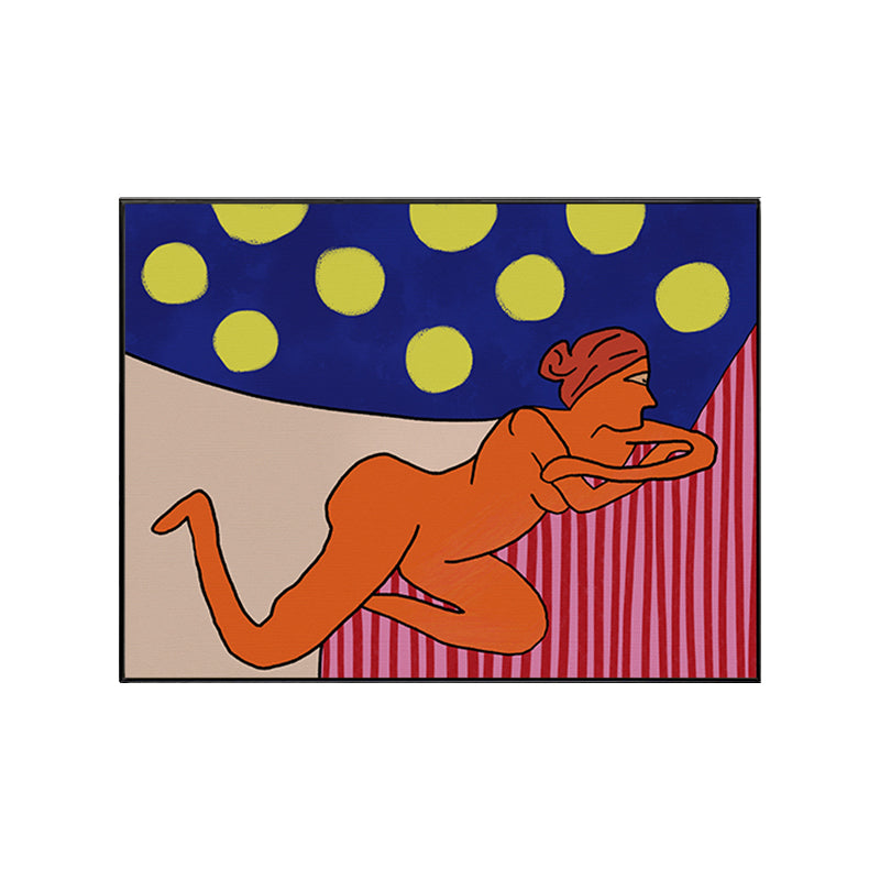 Brehn | Pastell Nude Frauen Wandkunst Comics Figuren Funky Texturierte Leinwanddruck für Schlafzimmer