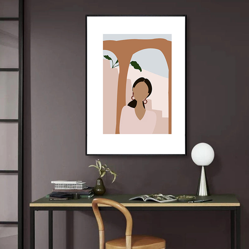 Brehn | Mori Style Figurenzeichnung Kunstdruck Sanfte Farben Leinwand Wanddekoration für Zimmer, Texturiert