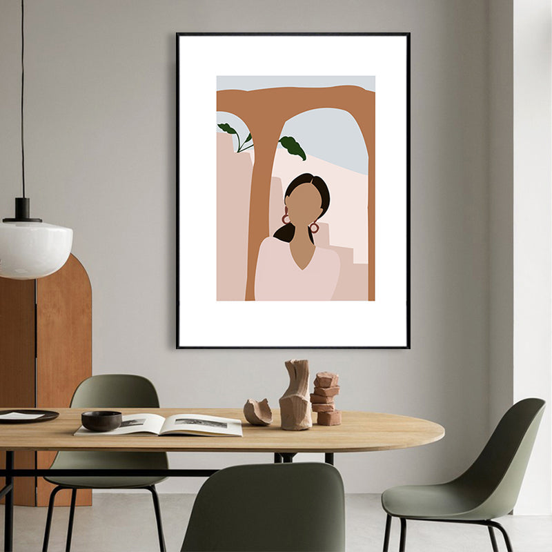 Brehn | Mori Style Figurenzeichnung Kunstdruck Sanfte Farben Leinwand Wanddekoration für Zimmer, Texturiert