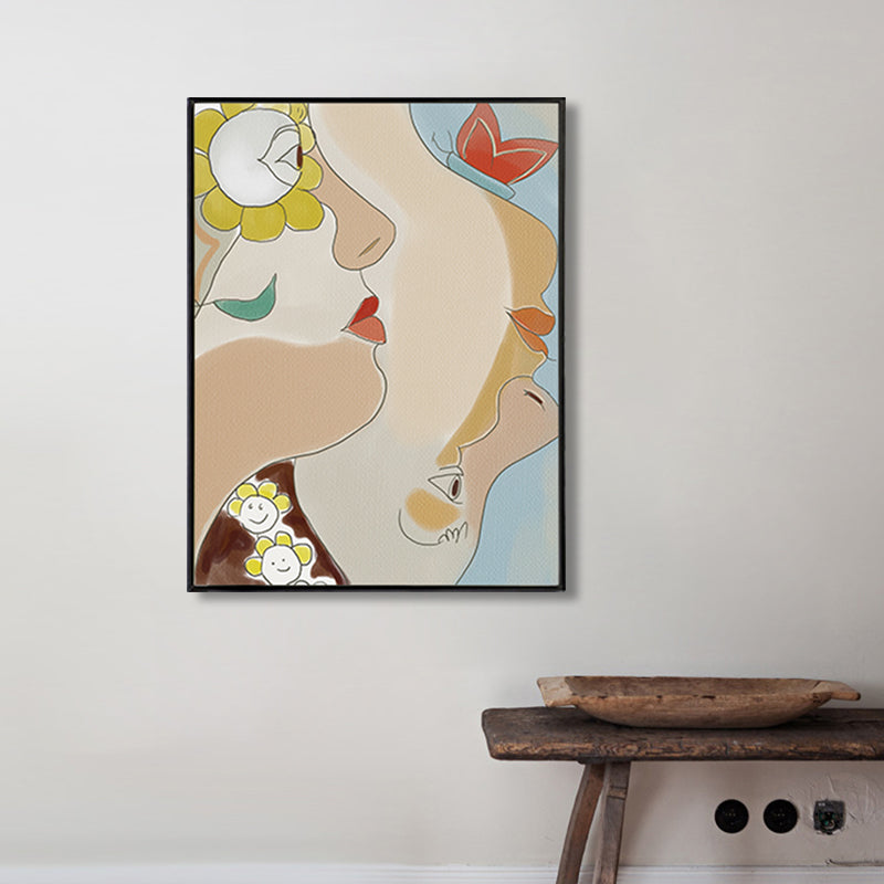 Brehn | Tribal Man Wandkunst Wohnzimmer Figur Leinwanddruck in Pastellfarbe für die Wohnkultur