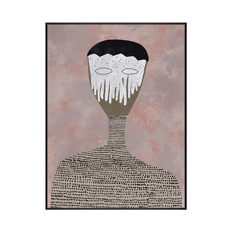 Brehn | Funky Harlequin Leinwanddruck Braune Illustration Figur Wandkunst für das Wohnzimmer