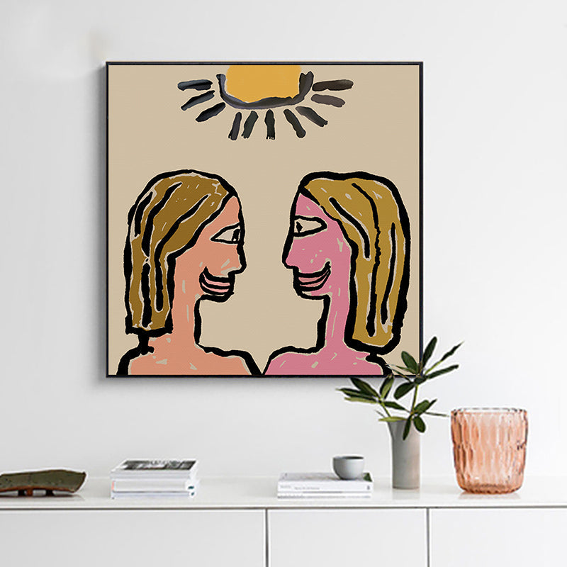 Brehn | Pop Art Figur Zeichnung Leinwand Pastell Wohnzimmer Wanddekoration, Mehrere Größenoptionen