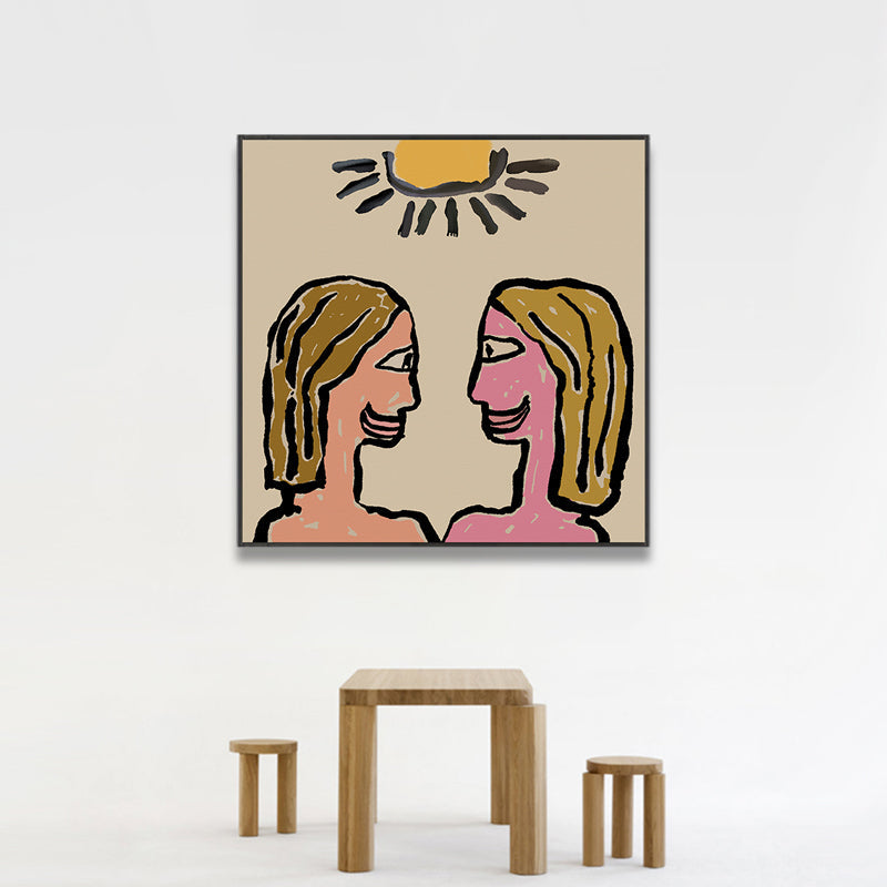 Brehn | Pop Art Figur Zeichnung Leinwand Pastell Wohnzimmer Wanddekoration, Mehrere Größenoptionen