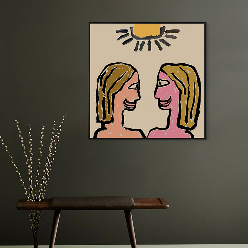Brehn | Pop Art Figur Zeichnung Leinwand Pastell Wohnzimmer Wanddekoration, Mehrere Größenoptionen