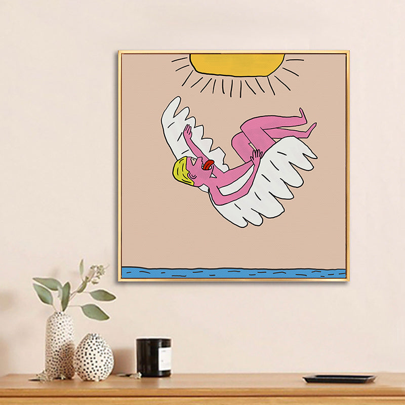 Brehn | Pop Art Figur Zeichnung Leinwand Pastell Wohnzimmer Wanddekoration, Mehrere Größenoptionen
