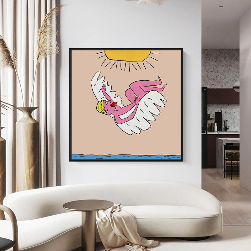 Brehn | Pop Art Figur Zeichnung Leinwand Pastell Wohnzimmer Wanddekoration, Mehrere Größenoptionen