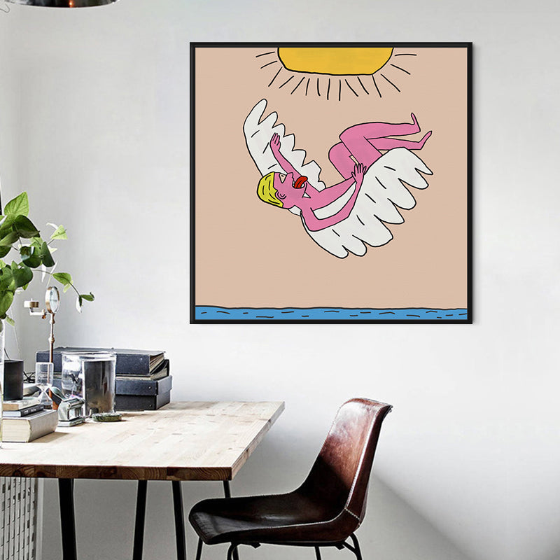 Brehn | Pop Art Figur Zeichnung Leinwand Pastell Wohnzimmer Wanddekoration, Mehrere Größenoptionen