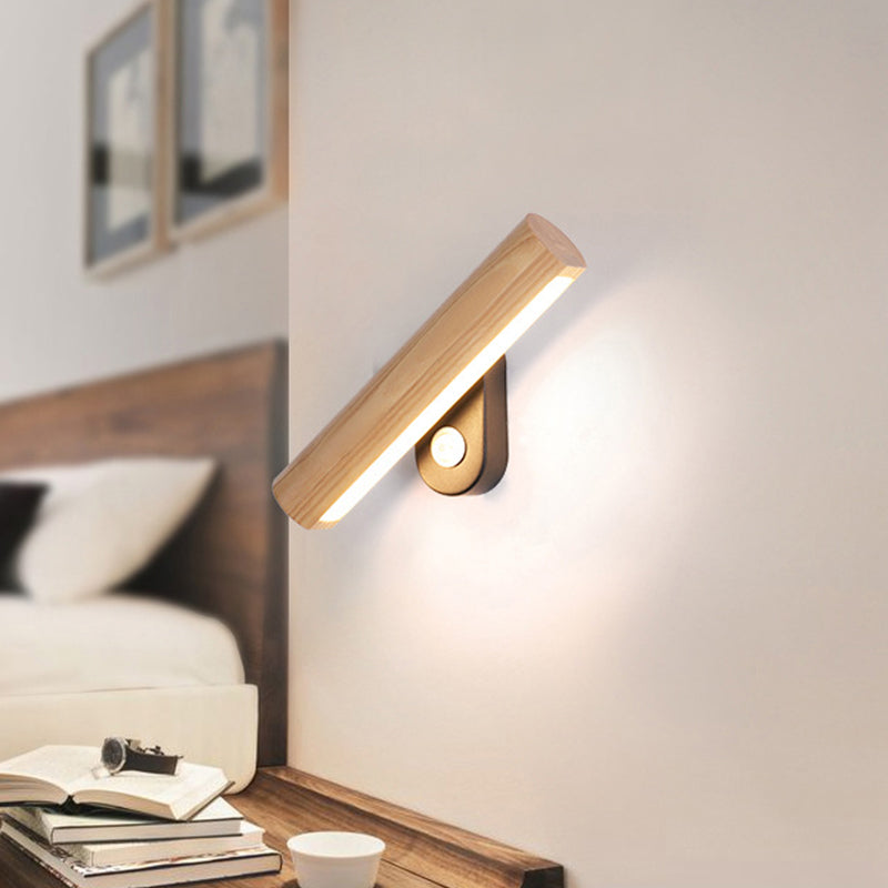 Drehbarer Rohr Nachttisch Wandmontage Licht Holz 8.5"/12.5" Breite LED Einfache Wandlampe Leuchte in Warm/Weiß Licht | Brehn