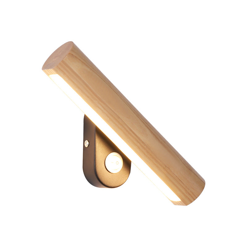 Drehbarer Rohr Nachttisch Wandmontage Licht Holz 8.5"/12.5" Breite LED Einfache Wandlampe Leuchte in Warm/Weiß Licht | Brehn