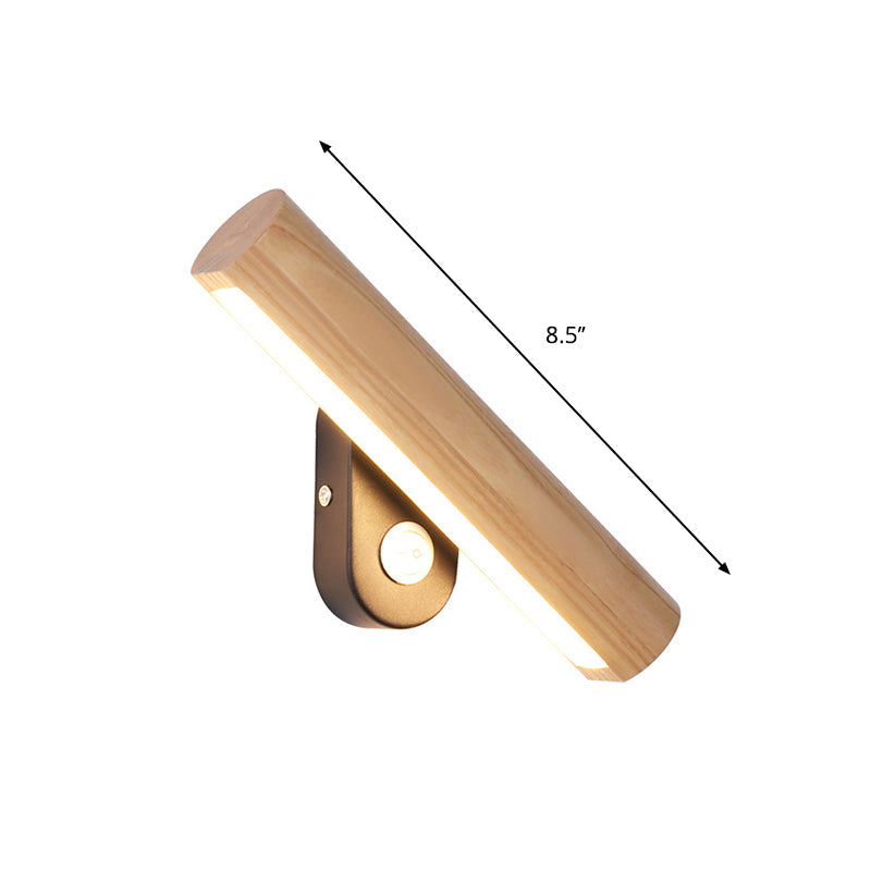 Drehbarer Rohr Nachttisch Wandmontage Licht Holz 8.5"/12.5" Breite LED Einfache Wandlampe Leuchte in Warm/Weiß Licht | Brehn