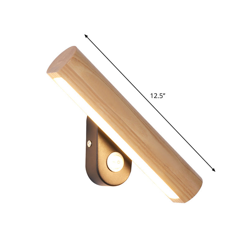 Drehbarer Rohr Nachttisch Wandmontage Licht Holz 8.5"/12.5" Breite LED Einfache Wandlampe Leuchte in Warm/Weiß Licht | Brehn