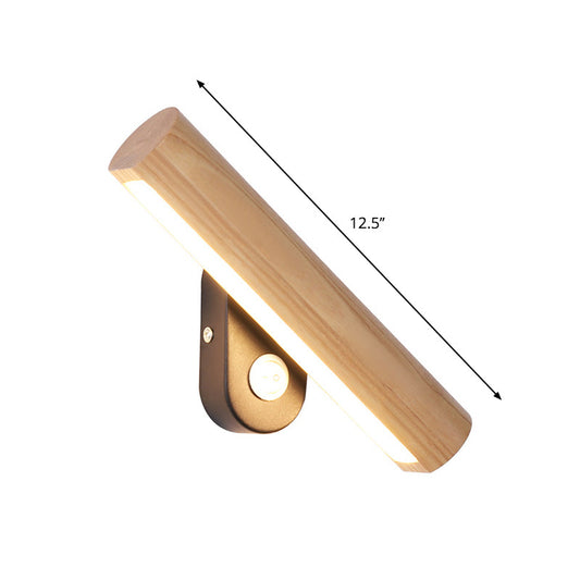 Drehbarer Rohr Nachttisch Wandmontage Licht Holz 8.5"/12.5" Breite LED Einfache Wandlampe Leuchte in Warm/Weiß Licht | Brehn
