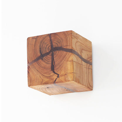 Cube Crack Wood Flush Wall Light Creative Nordic Integrated LED Beige Wandlampe | Brehn