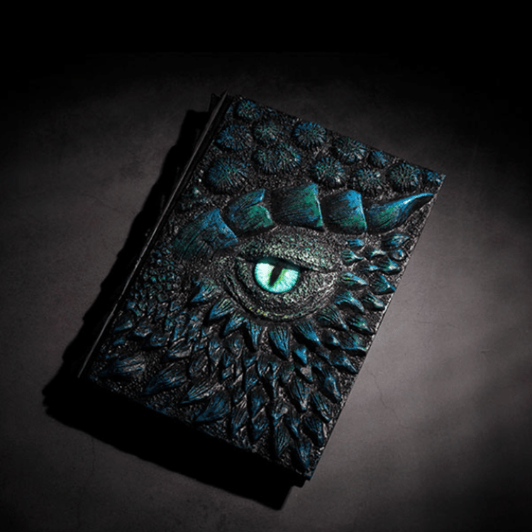 Brehn | Drachenauge 3D Prägung Journal - Handgefertigtes Harz Graviertes Notizbuch