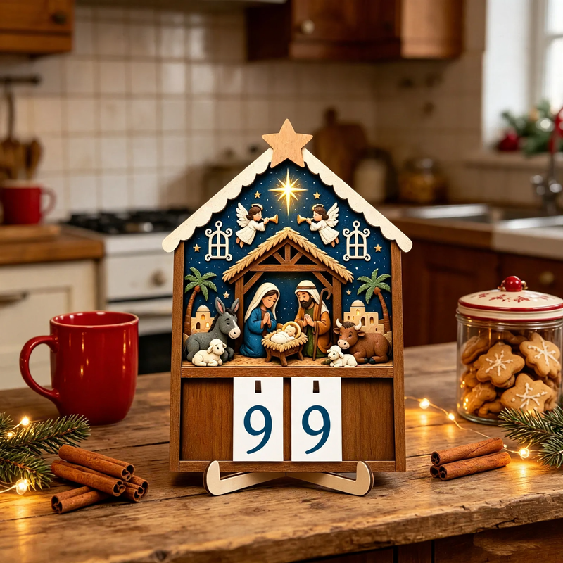 Holz-Countdown-Kalender für die Weihnachtszeit