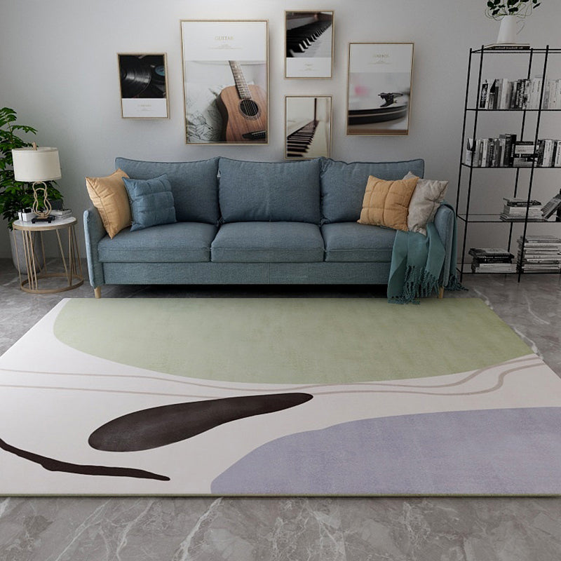 Brehn | Scandinavisch Novelty Tapijt in Ivoor Kleur Bloklijnen Print Vloerkleed Polyester Wasbaar Tapijt voor Woonkamer
