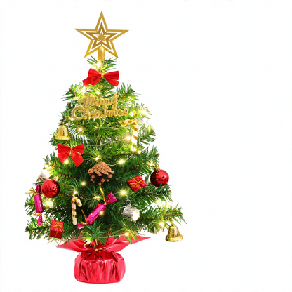 Mini-Weihnachtsbaum aus PVC, 30 cm, mit Beleuchtung
