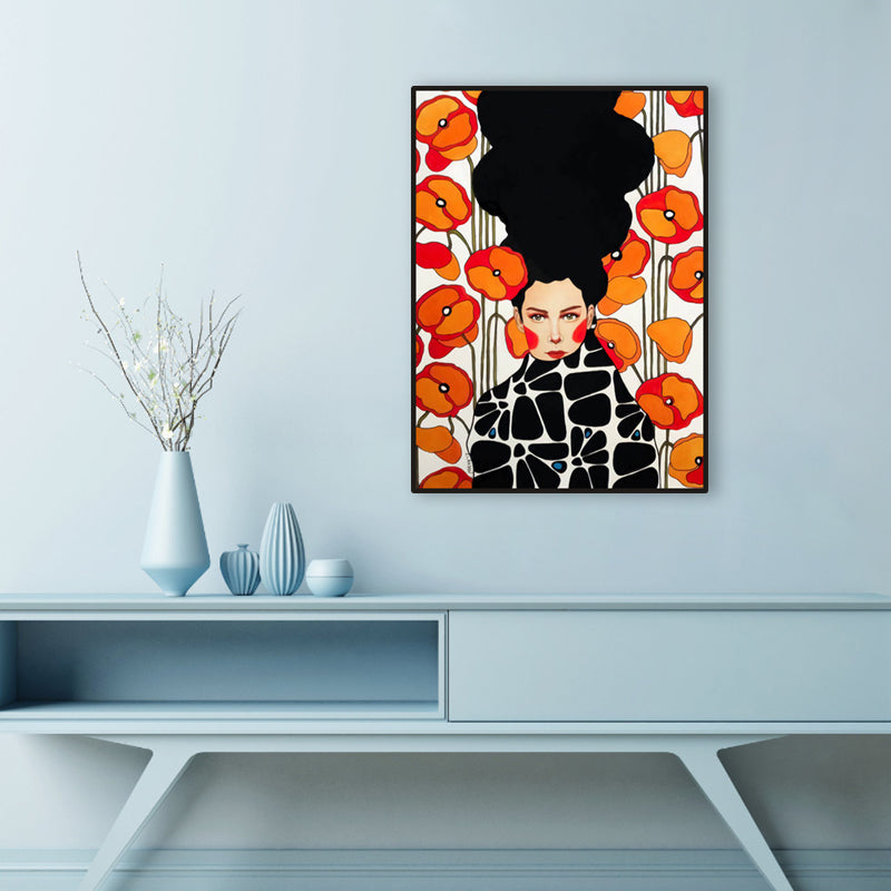Brehn | Helle Farbmode Figurenmalerei Illustration Glam Texturiertes Leinwand für Lounge