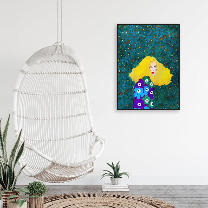 Brehn | Helle Farbmode Figurenmalerei Illustration Glam Texturiertes Leinwand für Lounge