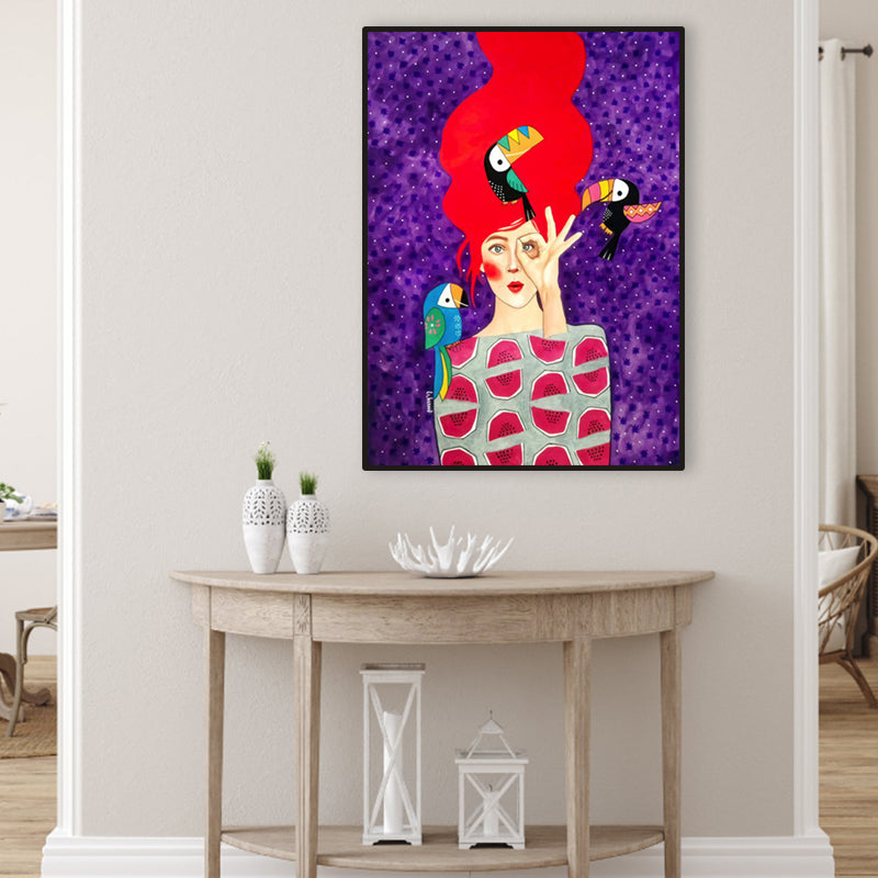Brehn | Helle Farbmode Figurenmalerei Illustration Glam Texturiertes Leinwand für Lounge