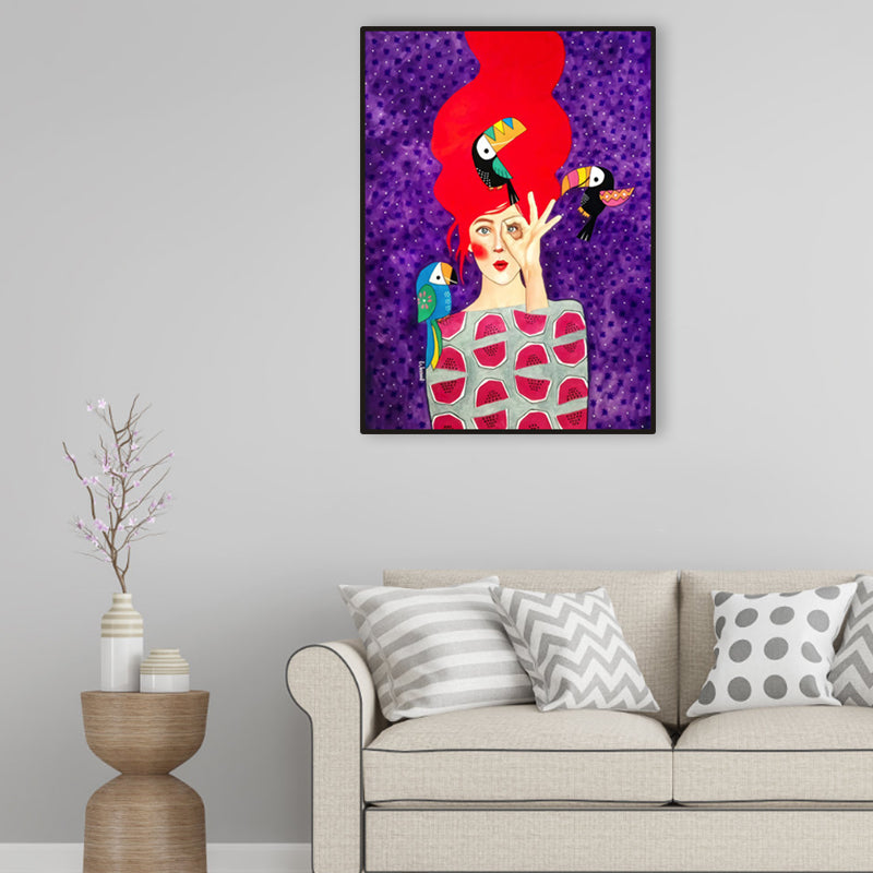 Brehn | Helle Farbmode Figurenmalerei Illustration Glam Texturiertes Leinwand für Lounge
